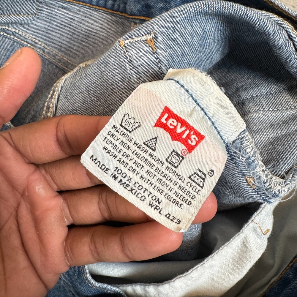 VTG Levis 501 Jeans Mens 34x32 Blue Preowned Denim Button Fly Straight Red Tab - Picture 4 of 11
